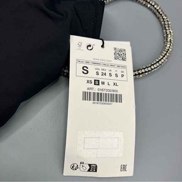 Zara Asymmetric Jeweled One Piece Black Swimsuit - Picture 10 of 11